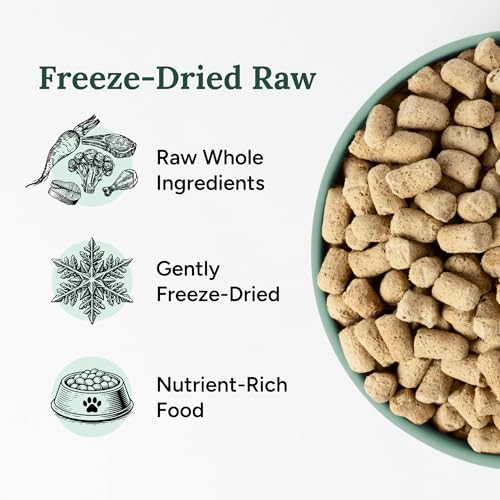 360 Pet Nutrition Freeze-Dried Raw Dog Food – Multi-Protein with Beef, Chicken, Fish, Liver & Organs, High Protein, Omega-3s, Fruits, Veggies & Superfoods, Grain-Free, No Fillers, 3 lb – Made in USA