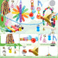 QUOZUO 9 Pcs Parakeet Cockatiel Bird Toys, Parrots Cage Accessories Swing Rope Hanging Wooden Perch Chewing Toy for Budgerigar, Parrot, Cockatiel