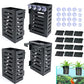 Aquarium Plant Holder 4 PCS Aquatic Plant Pot with 24 Hooks and 20 Suction Cups for Fish Tank Aquarium Planter and Aquascape Decorations (Black)
