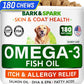 BARK&SPARK Omega 3 for Dogs and Cats-180 Fish Oil Treats for Dogs & Cats Shedding, Skin Allergy, Itch Relief, Hot Spots Treatment-Joint Health-Skin and Coat Supplement-EPA & DHA Fatty Acids-Salmon Oil