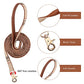 3 PCS Dog Collars for Small Puppy Collar and Leash Set, Bow Tie with Bell, Bandana Leather for Small Dogs Puppies and Cats(Beige)