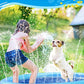 Peteast Splash Pad for Dogs & Kids - Anti-Slip Dog Pool for Large Dogs, 0.58 mm Thickened Durable Outdoor Water Play Mat, Summer Sprinkler Toy for Backyard (67in, Blue)