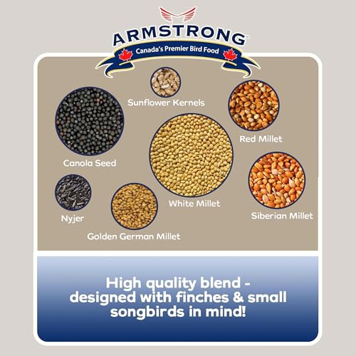 Armstrong Wild Bird Food Favourite Finch Bird Seed Blend, 15.4 Pounds - with White Millet, Canola, Nyjer and Sunflower Kernel Chips for American Goldfinches, House Finches & Songbirds