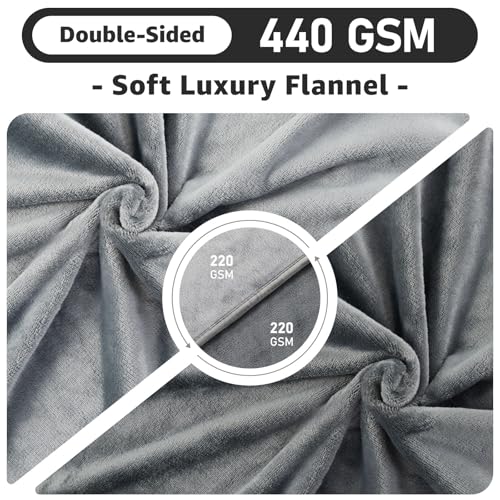 LOOBANI Waterproof Blanket for Bed: Reversible Soft Flannel Twin Bed Blanket 60" x 80", Leakproof Throw Spill-Proof Dog Pet Blanket for Couch, Sofa Protect, Movie Time, Camping, Travel, Grey