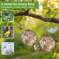 winemana Bird Nesting Material Holder for Hummingbirds, 3 Pack Natural Nesting Balls with Cotton Fibers for Wild Birds Outdoor Hummingbird House Gift for Bird Lovers Refillable