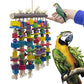 Deloky Large Bird Parrot Chewing Toy - Multicolored Natural Wooden Blocks Bird Parrot Tearing Toys Suggested for Large Macaws cokatoos,African Grey and a Variety of  Parrots(15.7" X 9.8")
