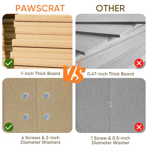PAWSCRAT Cat Scratching Post 32 Inch High, 5.5 Inch Large Diameter Natural Sisal Cat Scratch Post, Scratch-Resistant and Durable Tall Cat Scratcher for Indoor Cats, Protect Your Furniture, Beige