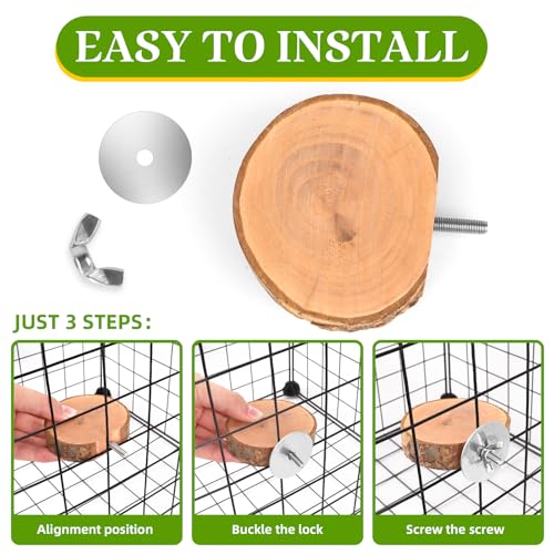 4PCS Natural Wood Round Bird Perch Platform for Cage - Parrot Perch Stand for Conures, Cockatiels, Budgies, Lovebirds, Parrotlets, Small Bird Cage Accessories