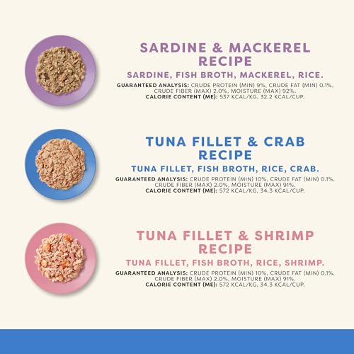 Applaws Natural Wet Cat Food, 8 Count, Limited Ingredient Cat Food Pots, Fish Variety Count in Broth, 2.12oz Pots