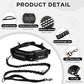 Hands Free Dog Leash with Waist Pack & 4 Metal Clips - Adjustable Leash with Reflective Stitching and Shock Absorbing Design for Walking, Jogging