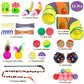 Retro Shaw Cat Toys Pack 33Pcs, Interactive Kitten Toys for Indoor Kittens Cats, Collapsible Kitty Play Tunnel Tent Feather Wand Balls Bell Springs Mouse Kitty Toys for All Breeds (2 Tunnel)