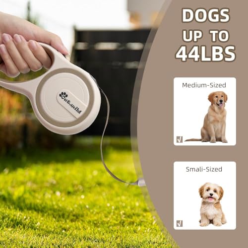 OUTnWILD Retractable Dog Leash - Tangle-Free 360° Design with Anti-Slip Handle | 16 ft Strong Nylon Tape | One Touch Quick-Lock Braking System | for