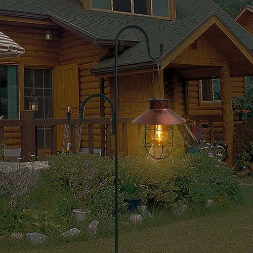 MIPON 78 Inch Double Shepherds Hooks for Outdoor Bird Feeder,Hanging Plants,Solar Light,Adjustable 78/62/46/30 Inch,3/4 Inch Width Garden Shepards Hook