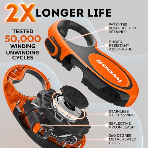 Retractable Dog Leash 16.4 ft – 360° Tangle-Free Design – Heavy Duty Reflective Leash – Soft Anti-Slip Grip Outdoor Daily for Small Medium Dogs up to