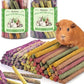 Bissap 72 PCS Rabbit Chew Sticks, Natural Timothy Hay Pumpkin Sugar Beet Carrot Strawberry Rose Dahlberg Daisy Forget-me-not Flower Treat for Bunny Chinchilla Guinea Pig Hamster Small Pet Molar Snack