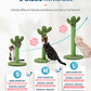 Made4Pets Cat Scratching Post, 25.6" Cactus Cat Scratcher Kitten Scratch Post with Sisal Rope for Indoor Cats Claw Scratcher, Vertical Green Cat Tree with Dangling Ball for Kitties Medium