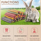 Bissap 72 PCS Rabbit Chew Sticks, Natural Timothy Hay Pumpkin Sugar Beet Carrot Strawberry Rose Dahlberg Daisy Forget-me-not Flower Treat for Bunny Chinchilla Guinea Pig Hamster Small Pet Molar Snack