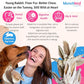 Munchbird Dehydrated Rabbit Ears 100g (3.5 oz) 12-15 pcs for Dogs, European Furry Rabbit Ear Natural Fiber for Pets, Rawhide Free Alternative to Pig Ears Dog Treats, Ear Size Varies