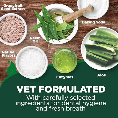 Vet's Best Dog Toothpaste & Dog Toothbrush, Dental Kit, Plaque Remover for Teeth, Whitens Teeth, Freshens Canine Breath, Veterinarian Formula, Finger Toothbrush Included