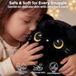 Mewaii Cute Black Cat Plush Pillow, Kawaii Plushies Black Cat Stuffed Animals, Squishy Plushies, Cuddle Plush Pillow for Kids & Girls (13 Inch)