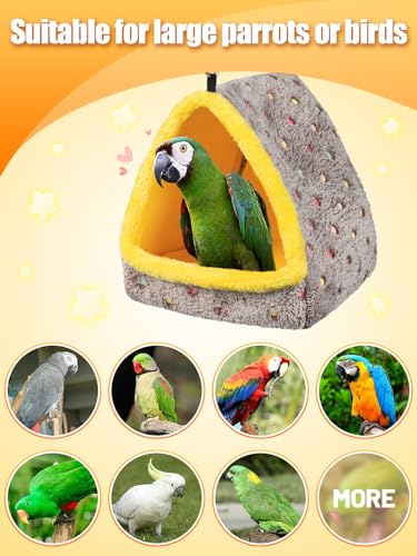 Large Winter Warm Bird Nest House, Comfortable Bird Bed for Cage with Mat, Hanging Hammock Shed Hideaway Hut Gift for Macaws African Grey  Parrots