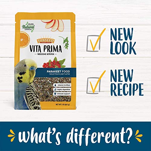 Vitakraft Sunseed Vita Prima Cockatiel and Lovebird Food 3 lb Bag with Wholesome Daily Nutrition Natural Seeds Grains Fruits and Vegetables Fortified with Vitamins Minerals for Strong Healthy Birds