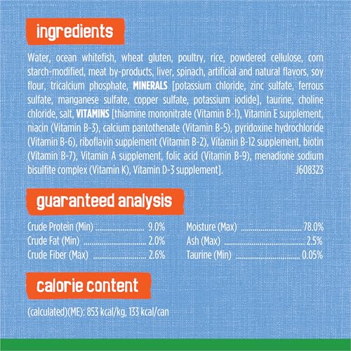 Purina Friskies Indoor Cat Food Flaked Ocean Whitefish Dinner With Garden Greens in Sauce - (Pack of 24) 5.5 oz. Cans
