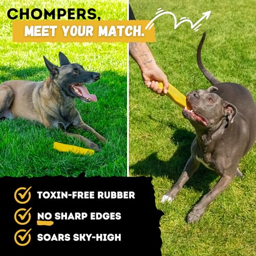 Indestructible Stick Dog Toy - Lifetime Replacement - Durable Chew Toy for Aggressive Chewers - Safe Non-Toxic Natural Rubber - Chew Tug & Fetch