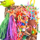 KATUMO Conure Toys, Bird Grass Mat Parakeet Shredder Hanging Toy Cockatiel Foraging Entertainments Parrot Climbing Wall Chewy Lovebird Cage Playthings for Small to Medium Birds