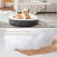 36 inches Donut Dog Bed for Large Dogs - Calming Round Pet Bed with Removable&Washable Cover, Plush Faux Fur & Corduroy, Fits Pets up to 80 lbs(Dark Grey, Large)