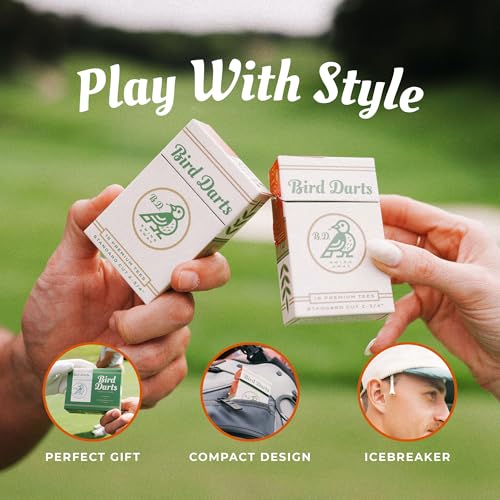 Premium Bamboo Wood Golf Tees, 18/72/180 Units (Packs of 18), 2 ¾ Golf Tees in Cigarette-Style Packaging, Durable, Biodegradable, Golf Tees Wood for Stylish Golfers