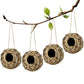 winemana 4 Pack Hanging Bird Nest House for Outside, Ball Shape, Hand Woven, Durable Sturdy, Made of Natural Grass, Perfect for Garden Patio Lawn Office Indoor