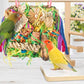 ERKOON Bird Toys, Parrot Toys Foraging Swing Mat Parrot Cage Hanging Toys Birds Grass Mat Climbing Wall with Seagrass, Birds Cage Accessories (Green)