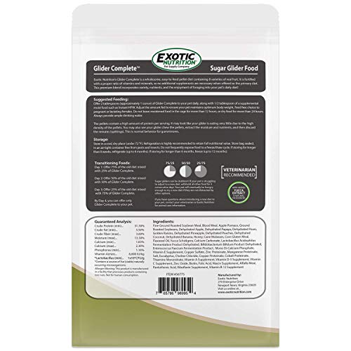 Exotic Nutrition Glider Complete 5 lb | Natural Fruit Bits | Sugar Glider Food