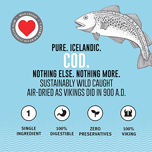 Icelandic+ Mini Fish Chips: Cod - 2.5oz Bag, Dog Treats, Wild-Caught & Air-Dried, Single Ingredient Crunchy Pet Snacks, Just The Fish Nothing Else