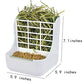 Rabbit Supplies with Bowl & Hay Feeder - Accessories for Bunnies & Guinea Pigs, 6x6x7 Inches (White)