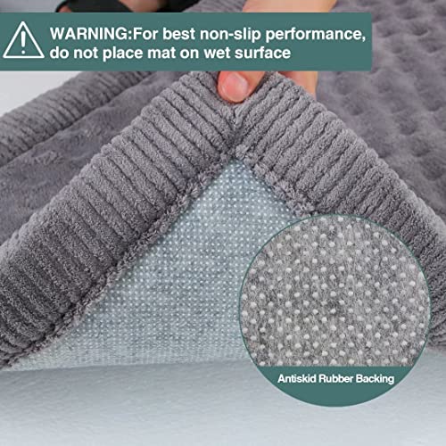 Dog Crate Pad 30x19 inch Gray Memory Foam Dog Bed Mat Small Medium Grey Washable Puppy Sleeping Bed Anti Slip