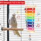 Large Parrot Suspensible Xylophone Toy, Multicolored Natural Wooden Bird Chewing Toys with Grinding Stone for Large, Medium Birds, Macaws, African Grey, Cockatoos,