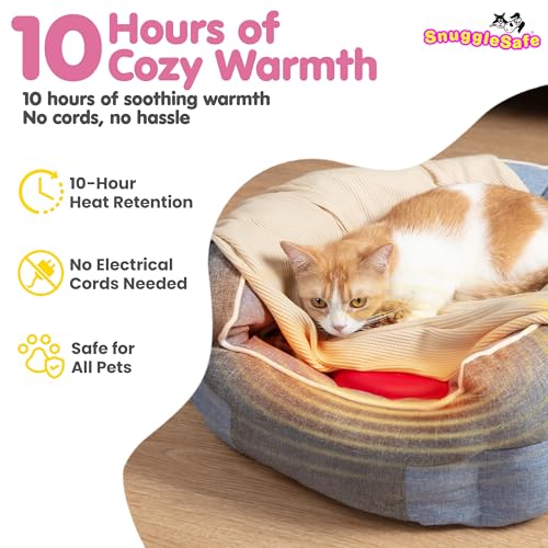 SnuggleSafe Original Microwave Heat Pad for Pets - Chew Proof, Water Resistant Heating Disc for Dogs, Cats, Rabbits, Guinea Pigs and Small Animals - Up to 10 Hours Warmth
