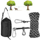 XiaZ Dog Camping Leash, 50ft Portable Overhead Trolley System for Dogs up to 200lbs, Dog Tie Out Cable, Camping, Parks, Outdoor Events,5 min