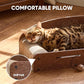 FUKUMARU 26 Inch Cat Scratcher Bed, 2 Reversible Cardboard Cat Scratch Pads Refill for Indoor Cats, Durable Large Cats Scratching Bed Sofa Couch Lounger with Fun Toys, Furniture Protector, Caramel