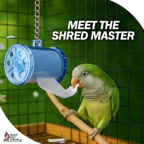 Sweet Feet & Beak Shred Master - Perfect Bird Cage Toy for All Birds - Shredding & Engagement - Safe, Non-Toxic, Easy to Install Parrot Cage Accessories - Small