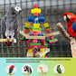 Parrot Toys for African Grey Parrots, Cockatoos, Small Macaws,  Parrots Small and Medium Birds Natural Wooden Safe and Durable Chew Toys and Bird Cage Accessories