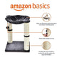 Basics Sturdy Cat Condo Tower with Hammock Bed and Scratching Posts, Interactive Hanging Ball Toy for Indoor Cats, 15.8" x 15.8" x 19.7", Gray