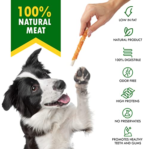 Beloved Pets Dog Treats & Long Lasting Rawhide Chews Wrapped Chicken 10.6 Oz – Pet Bones Sticks for Large, Medium & Small Breeds – Aggressive Chewers Snacks – Puppy Toys Treats