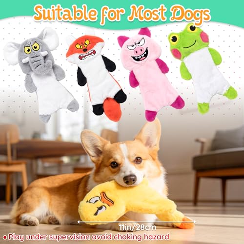 LECHONG No Stuffing Dog Toys to Keep Them Busy, 5pcs Dog Squeaky Toys for Small and Medium Dogs, Puppy Toys with Light, Interactive Dog Toys for