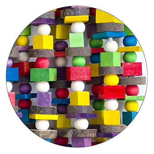 Deloky Large Bird Parrot Chewing Toy - Multicolored Natural Wooden Blocks Bird Parrot Tearing Toys Suggested for Large Macaws cokatoos,African Grey and a Variety of  Parrots(15.7" X 9.8")