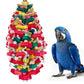 Bird Toys for Large Parrots Colorful Natural Wood Block Parrots Chew Foraging Toys for Bird Cages Cockatoos, Macaws, African Greys, and s