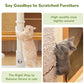 Cat Scratching Posts 33" for Adults Cats, Cat Scratcher with Soft Fabric Covering Base and Durable Sisal Rope, Scratcher with Fun Mouse Hole and Cat Toy for Tall Cats (White)