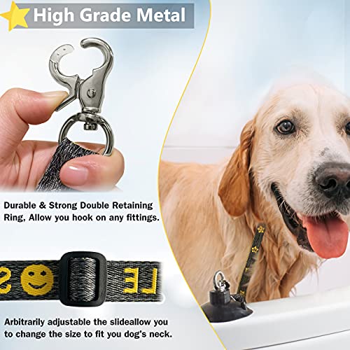 Dog Bathing Tether with Heavy Suction Cup, Dog Grooming Tub Restraint Leash with Adjustable Collar for Pet Cat Shower and Grooming